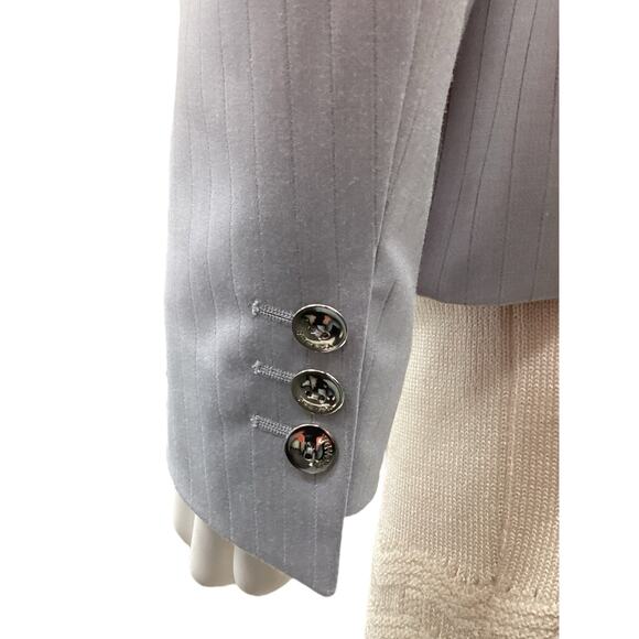 Escada Blazer Women’s Size 38 (6) New Wool Silk Rayon Blend Stripes Light Gray - Picture 5 of 10